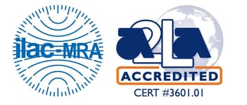 A2LA ISO/IEC 17025 accredited calibration laboratory certificate logo