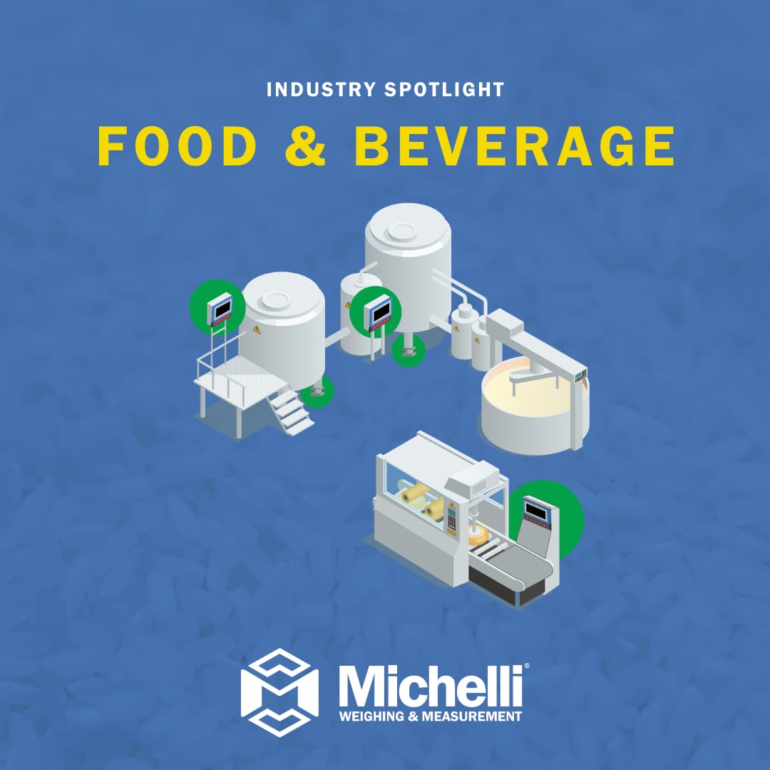 Precision weighing equipment being used in a food and beverage production facility