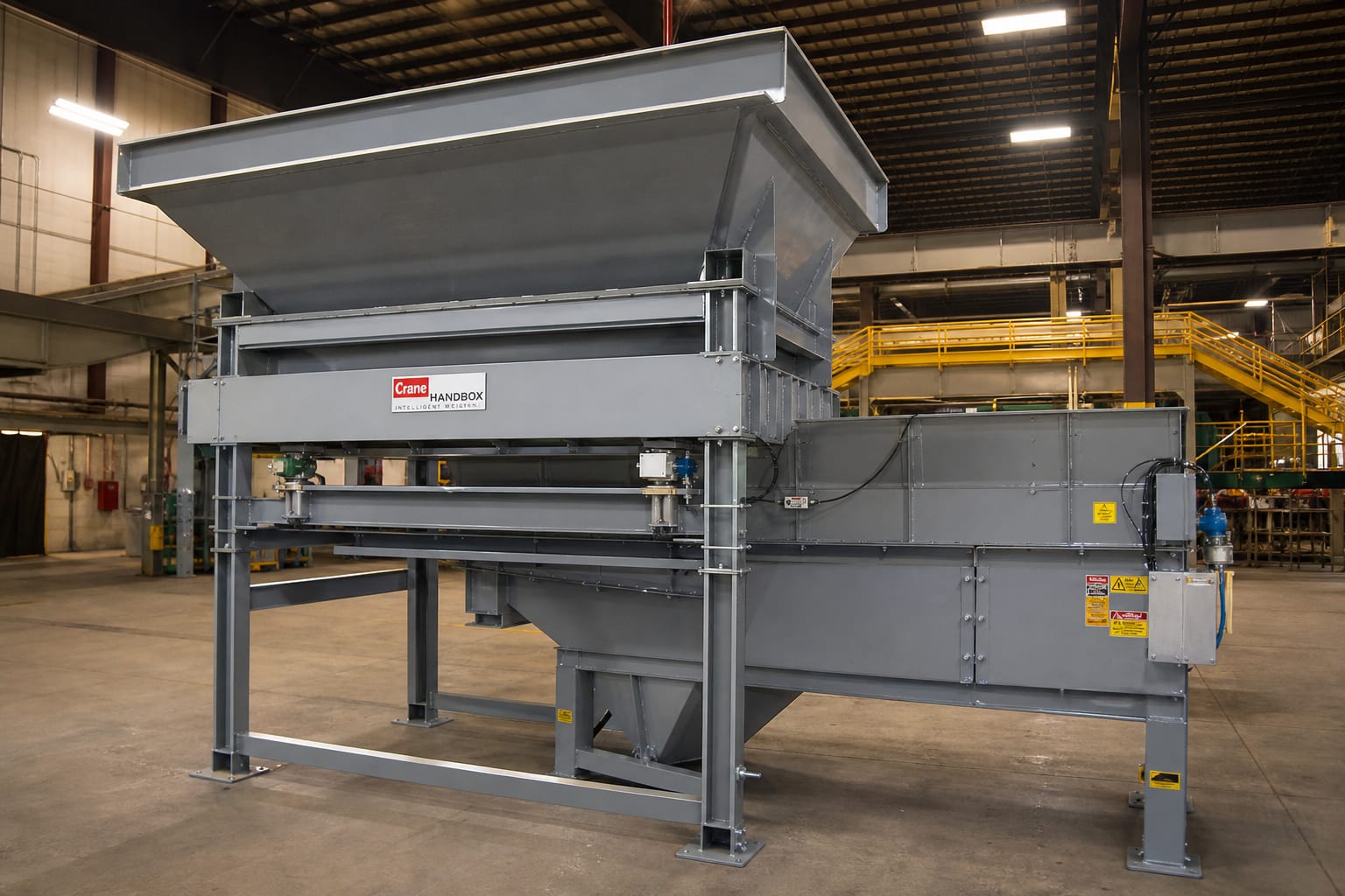 Industrial hopper bin and silo weighing system for aggregate batching and bulk loading