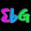 A graffiti-style design of the letters E, b, and G in pink, blue, and green.