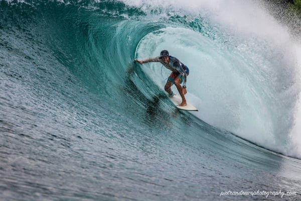 Surf lesson on beautiful Tobago beach