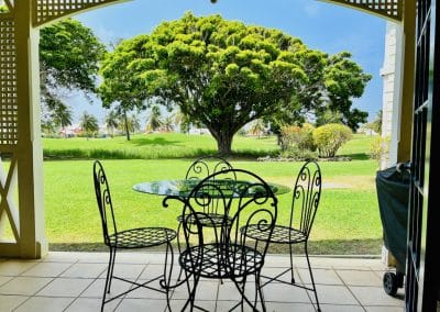 Tobago Plantations Apartment porch view overlooking the golf course