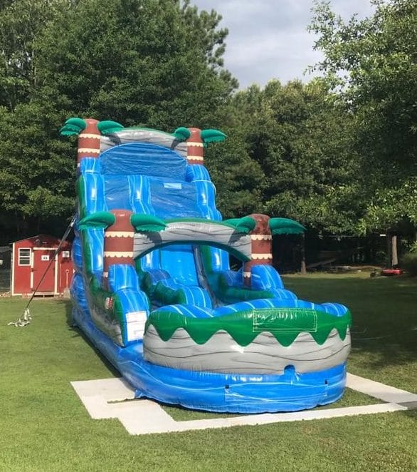 18' Blue Hurricane Single Lane Waterslide