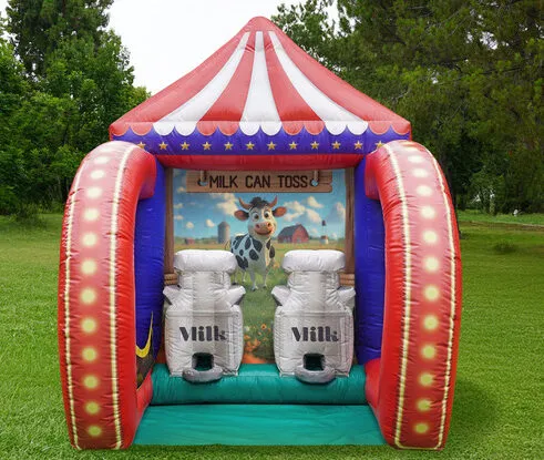 Milk Can Toss Carnival Game