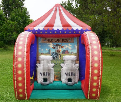 Milk Can Toss Carnival Game
