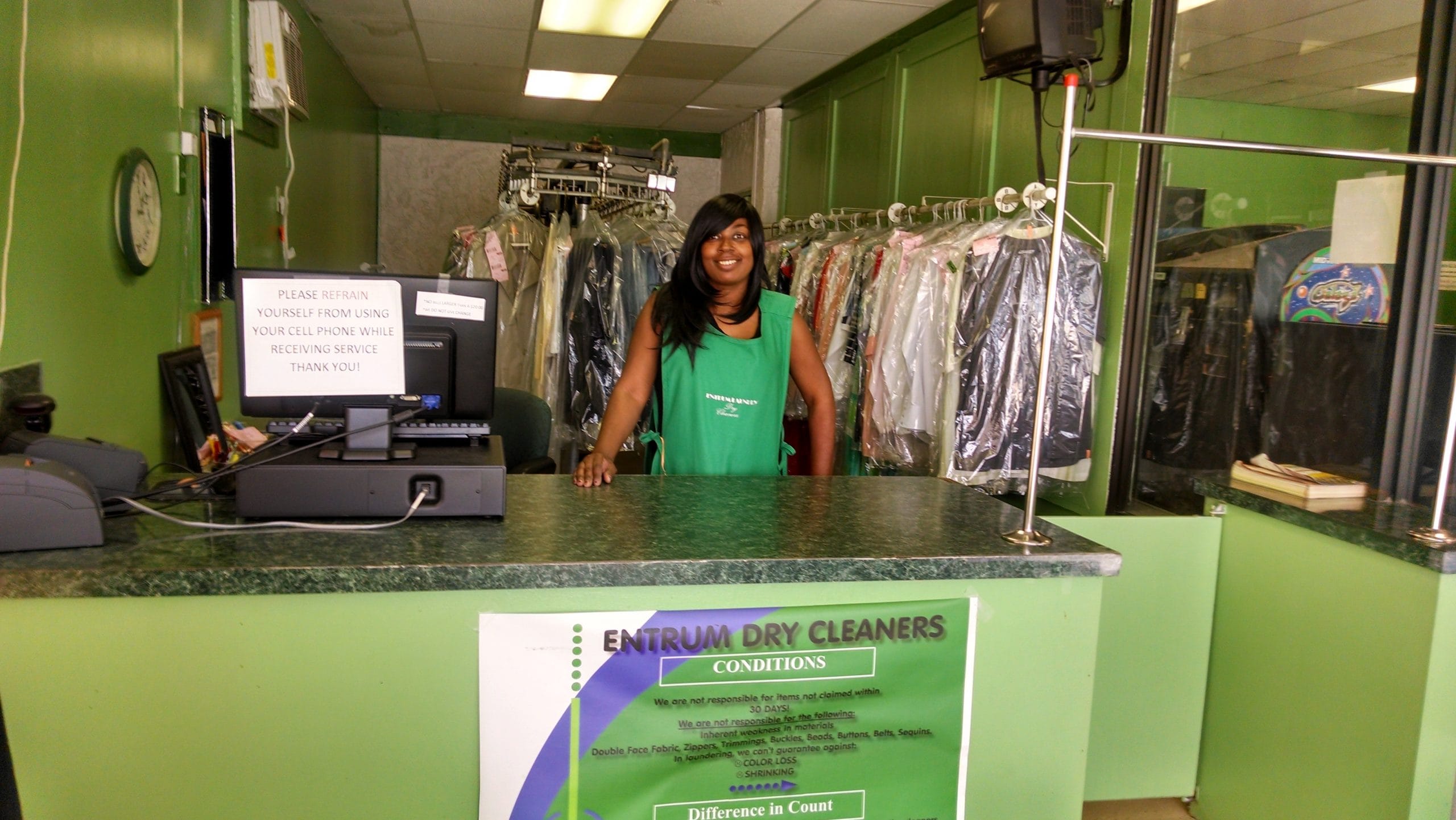 Entrum Laundry service counter and facility interior