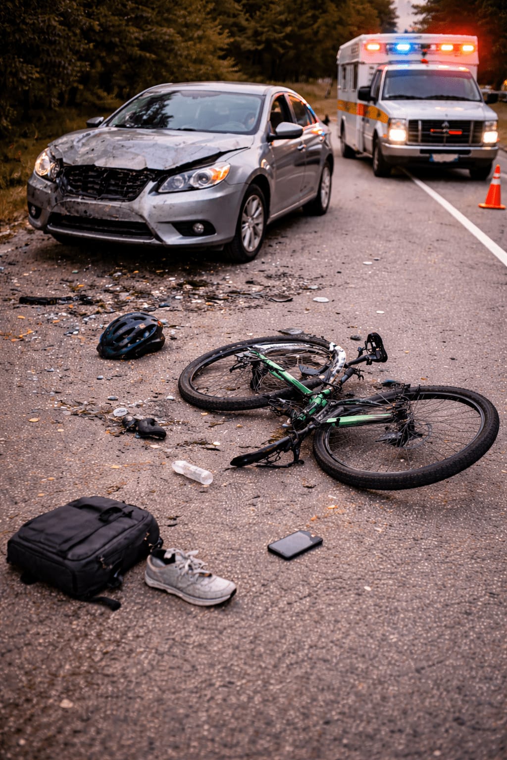 Bicyclist involved in a traffic accident