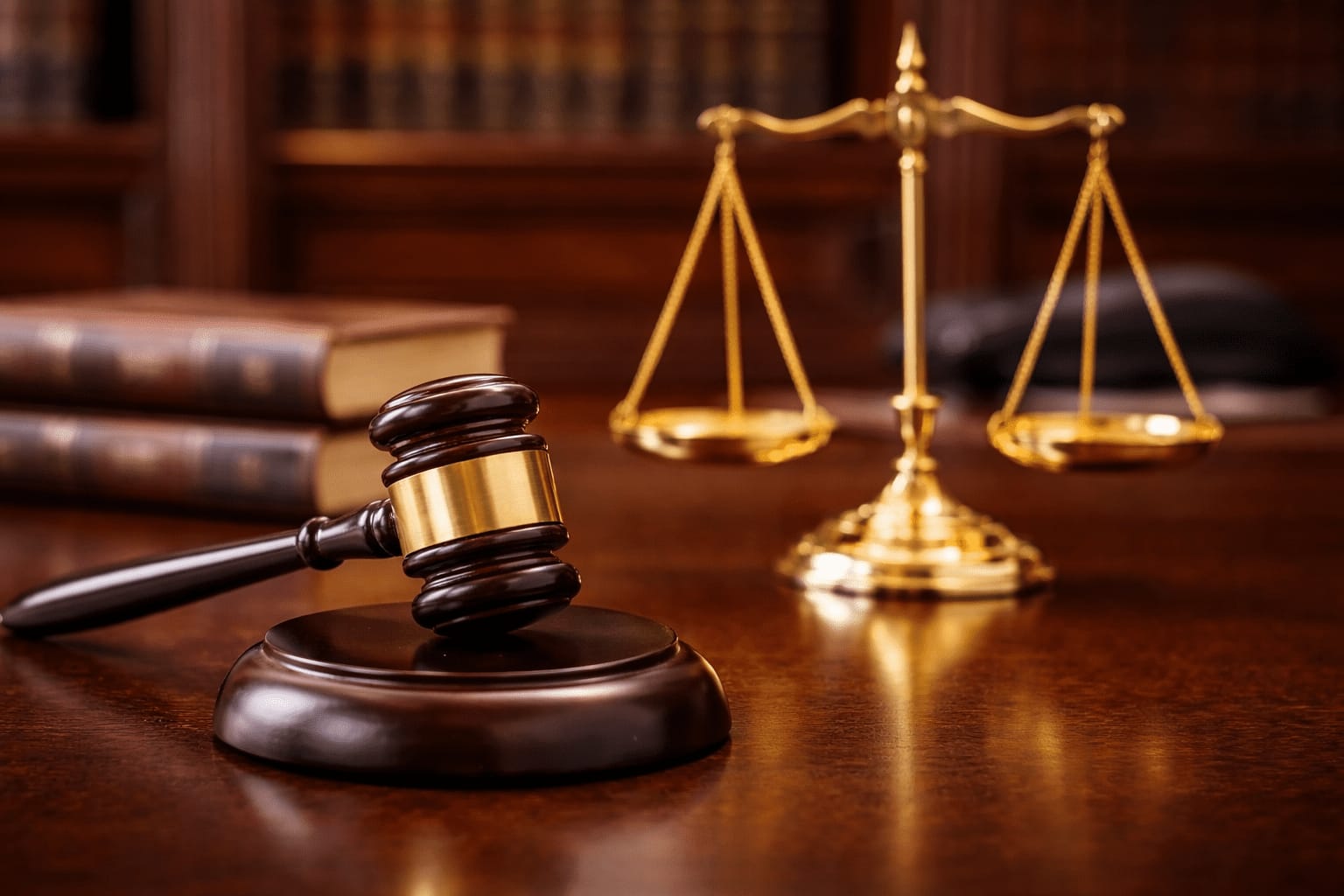 Judge's gavel and scales of justice