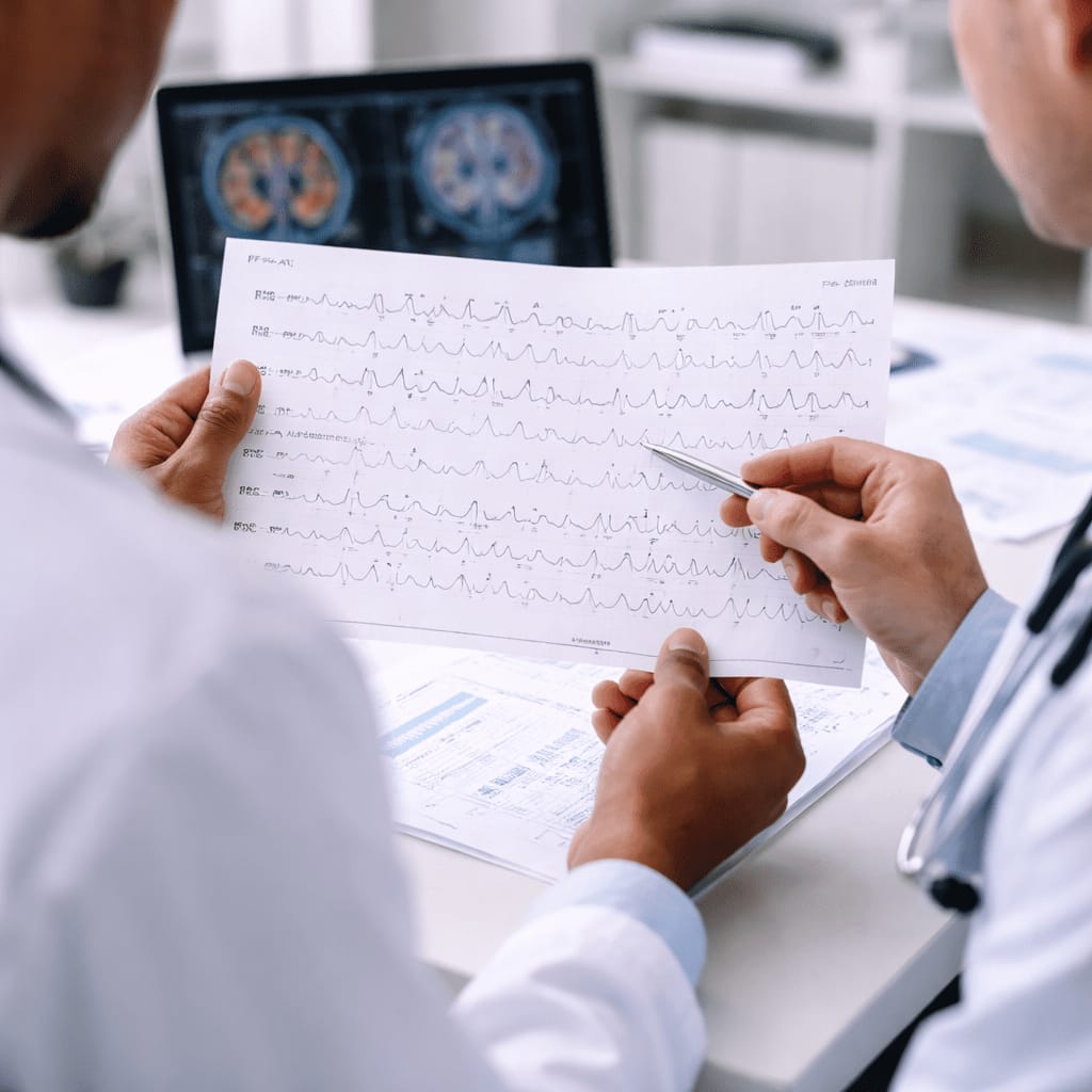 Attorney reviewing records for a brain injury case