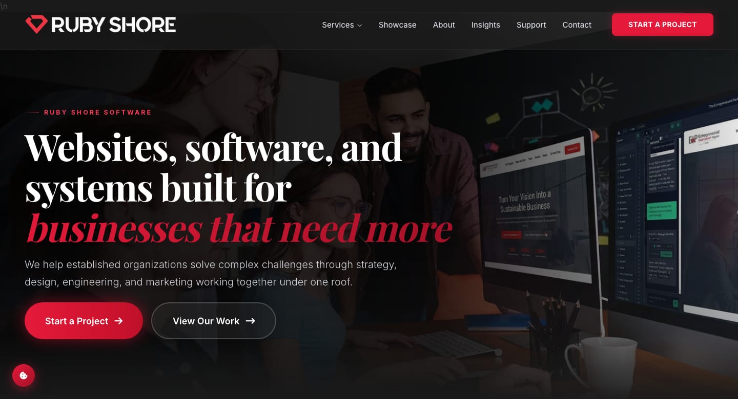 Ruby Shore Software website homepage